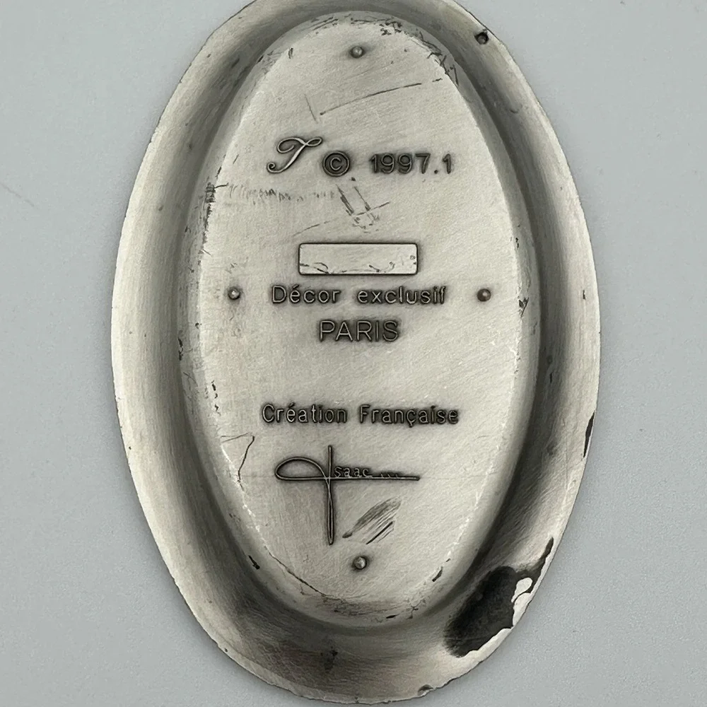 Isaac Decor Exclusif‎ Creation Pewter Oval Trinket Dish Parisian Landmarks Paris